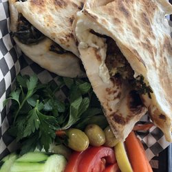 Ragheef Arabic Flatbreads & More - Lebnah and Falafel with side of veggies (would recommend adding the veggies)