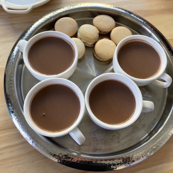 Adore Dessert Cafe - Hot chocolate with Caramel macaroons - Desserts Near Me - Redondo Beach, California Adore Dessert Cafe - Hot chocolate with Caramel macaroons - Desserts Near Me - Redondo Beach, California