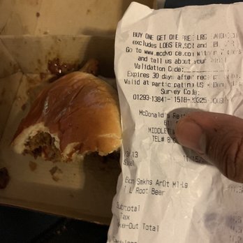 McDonald's - a half eaten sandwich in a box - Fast Food Near Me - Middletown, Connecticut