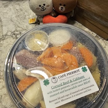 Cafe Pierrot - Corned Beef and cabbage... warm up in the microwave for 3 to 4 minutes - Bakeries Near Me - Sparta, New Jersey Cafe Pierrot - Corned Beef and cabbage... warm up in the microwave for 3 to 4 minutes - Bakeries Near Me - Sparta, New Jersey