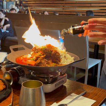 HanEuem - torching the galbijim + cheese - Korean Near Me - Los Angeles, California