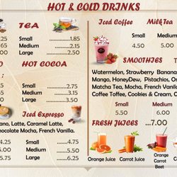 Dey's Donuts & Croissant - Hot & cold drinks menu updated 2025