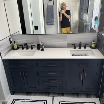 No Limit Tile - Ivan installed the medicine cabinets over the vanity at my suggestion. He made it work, and I'm very happy that he did. - Tiling Near Me - Mesa, Arizona