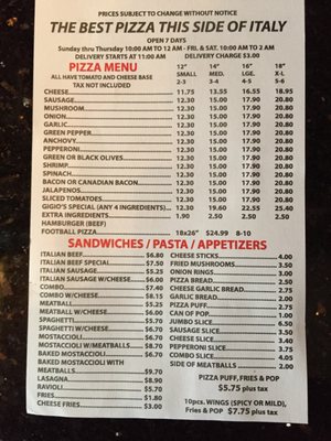 Menu photo 3 Gigio's Pizzeria Chicago, IL Menu photo 3 Gigio's Pizzeria Chicago, IL