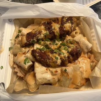 Nashville Detroit - nash mac fries   mac n cheese, nashville hot chicken fritters drizzled with nashville ranch and nash d sauces - Chicken Shop Near Me - White Lake, Michigan