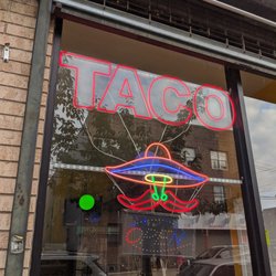 Chilango Taco - Outside with neon sign