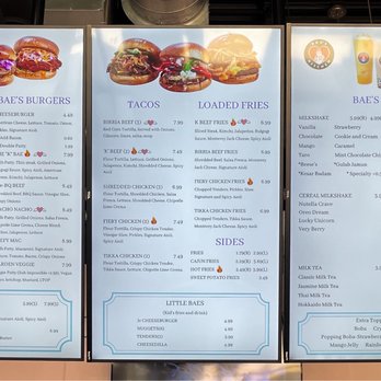 Bae’s Kitchen - a menu for a restaurant - Halal Near Me - Lewisville, Texas