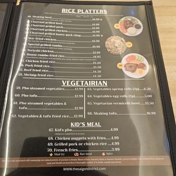 Saigon District - Menu - Vietnamese Near Me - Houston, Texas