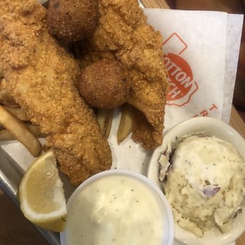 Cotton Patch Cafe - FRIED CATFISH BASKET w/ Garlic Mashed Potatoes - American Near Me - Spring, Texas