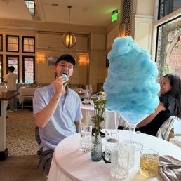 Cotton candy dessert.