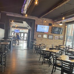 Cool atmosphere! Pool table and dart board in the back.
