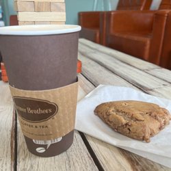 C's Cakes & Coffee House - Latte and a cinnamon scone