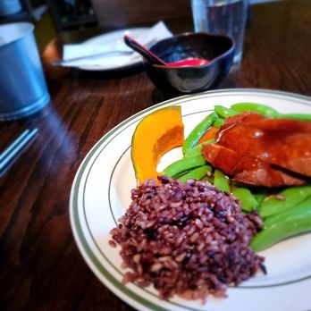 LuAnne's Wild Ginger All-Asian Vegan - L4- Smoked Teriyaki Seitan on a Bed of Sugar-Snap Peas Lunch Special. Very tasty seitan though the veggie is boring (not the pumpkin) - Asian Fusion Near Me - Brooklyn, New York LuAnne's Wild Ginger All-Asian Vegan - L4- Smoked Teriyaki Seitan on a Bed of Sugar-Snap Peas Lunch Special. Very tasty seitan though the veggie is boring (not the pumpkin) - Asian Fusion Near Me - Brooklyn, New York