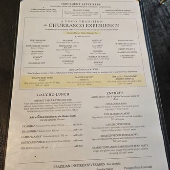 Fogo de Chão - Lunch menu - Steakhouses Near Me - Brooklyn, New York Fogo de Chão - Lunch menu - Steakhouses Near Me - Brooklyn, New York