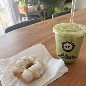 Rise + Roast - Lavender matcha mochi donut + 16 oz matcha - Donuts Near Me - Albuquerque, New Mexico