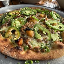 Kahlúa pork and pineapple pizza OO Italian flour.