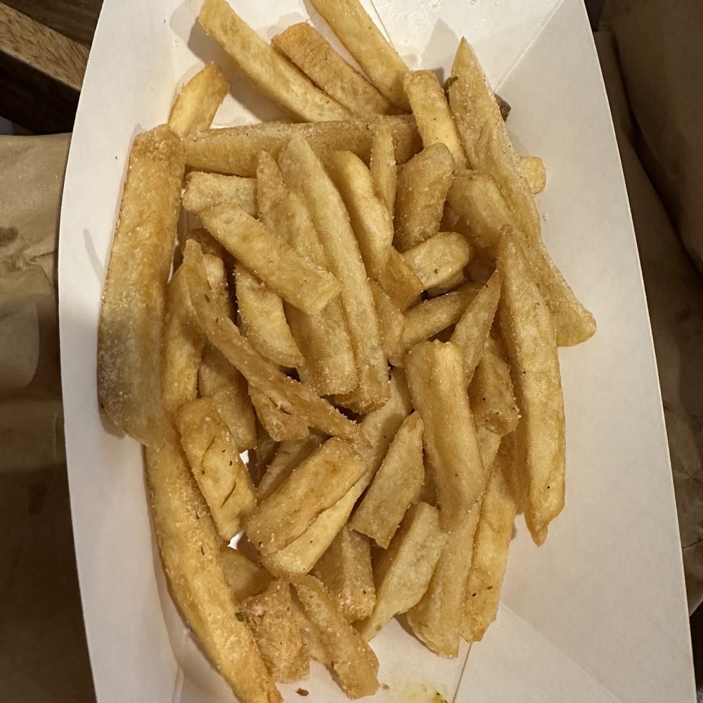 NOT waffle fries. Sweet and undercooked not salty NOT waffle fries. Sweet and undercooked not salty