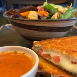 Useless Creatures Brewing - Side salad, grilled cheese with a side of tomato basil soup