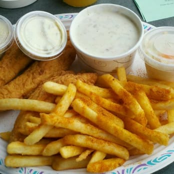 Sayle's Seafood - Large fried cod fish dinner with spicy cajun fries, coleslaw and clam chowder - Seafood Markets Near Me - Nantucket, Massachusetts Sayle's Seafood - Large fried cod fish dinner with spicy cajun fries, coleslaw and clam chowder - Seafood Markets Near Me - Nantucket, Massachusetts