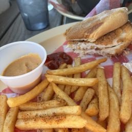 Delicious fish sandwich and they split it for us which was perfect! Delicious fish sandwich and they split it for us which was perfect!