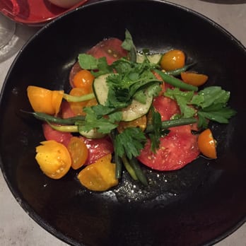 Clarity - Heirloom tomato and pickled peach salad - New American Near Me - Vienna, Virginia Clarity - Heirloom tomato and pickled peach salad - New American Near Me - Vienna, Virginia