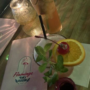 Flamingo Tiki - The Zombie and the Shark's Tooth drinks - Cocktail Bars Near Me - Oklahoma City, Oklahoma