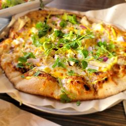 Porch Light Pizza - Silk pizza with peanut sauce