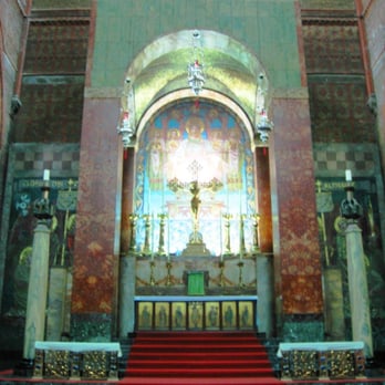 St Bartholomew's Church - The huge red and green marble baldachino, by Henry Wilson - Churches Near Me - Brighton, BNH