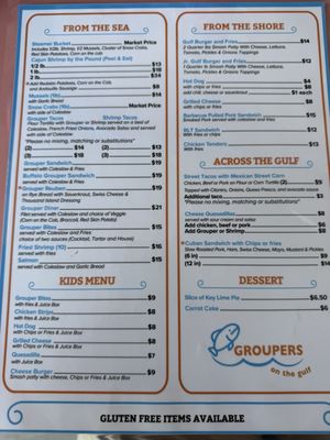 Menu photo 3 Groupers On The Gulf Indian Rocks Beach, FL