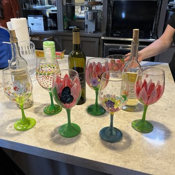 Vitagliano Winery - We painted wine glasses while sipping on wine.  What a great idea. Gloria was an amazing instructor! - Wineries Near Me - Temecula, California