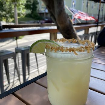 Side Street Cafe - Pineapple coconut marg with sweet toasted coconut on the rim. Delicious! - American Near Me - Bar Harbor, Maine Side Street Cafe - Pineapple coconut marg with sweet toasted coconut on the rim. Delicious! - American Near Me - Bar Harbor, Maine