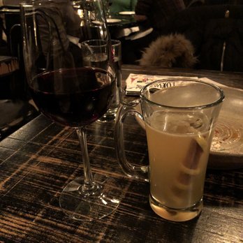Fulton Market Kitchen - Journeyman & FMK Cider + cab sav glass of wine. Cider was good, but wouldn't get again. - New American Near Me - Chicago, Illinois