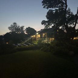 Back of Inn at night.
