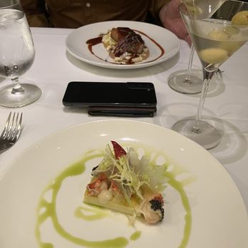 Santacafé - Pork belly (top) and lobster with caviar (bottom) - Cafes Near Me - Santa Fe, New Mexico