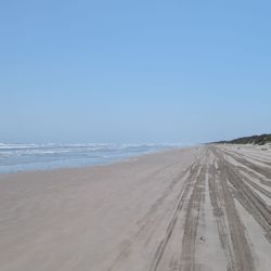 Padre Island National Seashore - The extremely high tide at 2 am is going all the way to the dunes. You can see the wet sand left behind I'm navigating