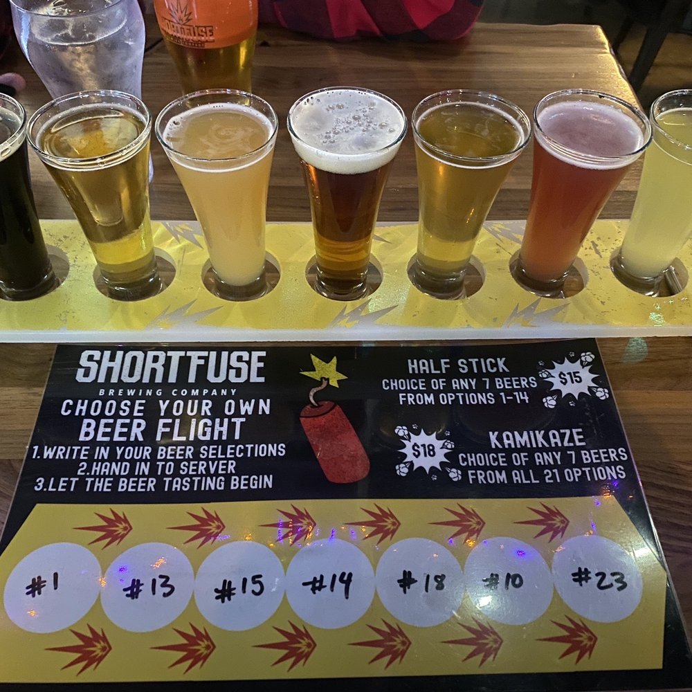 Short Fuse Brewing - Beer flight - Breweries Near Me - Schiller Park, Illinois Short Fuse Brewing - Beer flight - Breweries Near Me - Schiller Park, Illinois