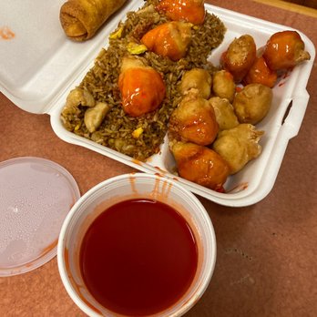 China Best - Sweet and sour dinner plate with included egg roll. - Chinese Near Me - Howell, Michigan China Best - Sweet and sour dinner plate with included egg roll. - Chinese Near Me - Howell, Michigan