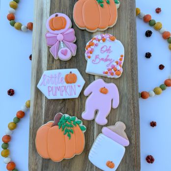 Iced RVA - Pumpkin theme cookies for girl baby shower - Desserts Near Me Iced RVA - Pumpkin theme cookies for girl baby shower - Desserts Near Me