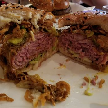 Gordon Ramsay Burger Las Vegas - Hog burger cut in half - Burgers Near Me - Las Vegas, Nevada