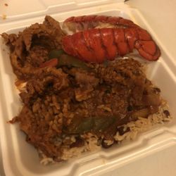 Big Daddy Conch - Stewed Conch & Lobster tail w/rice&peas
