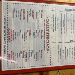 CK Grill and Bar - Back of menu