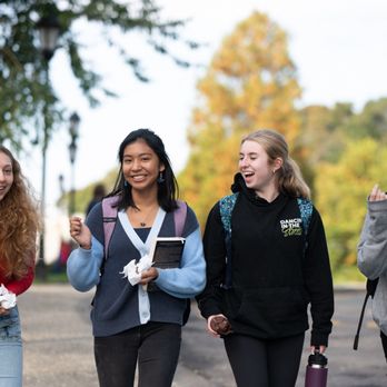 Landmark School - High School students walking to class on campus in the fall. - Elementary Schools Near Me - Prides Crossing, Massachusetts Landmark School - High School students walking to class on campus in the fall. - Elementary Schools Near Me - Prides Crossing, Massachusetts