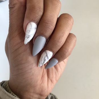 Lux Nails For You - Matte gray with marble by Kimmy - Nail Salons Near Me - Gaithersburg, Maryland Lux Nails For You - Matte gray with marble by Kimmy - Nail Salons Near Me - Gaithersburg, Maryland