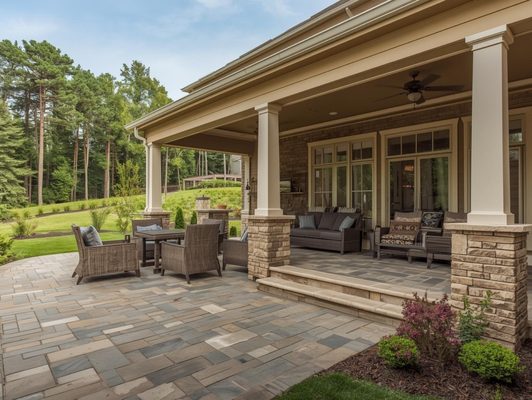 Patio Design & Installation - Enhancing your outdoor space can significantly boost the appeal and value of your property. Booking a patio design and installation service offers a seamless way to create a functional, stylish, and inviting area perfect for relaxation and entertainment. Skilled professionals will work with you to craft a custom solution that suits your unique needs, whether it's a cozy spot for morning coffee or an expansive area for gatherings.
With expert guidance, you can choose from an array of materials, colors, and styles that align with your vision. Concrete patios are popular due to their durability and versatility in design—ranging from sleek modern looks to earthy natural textures.
Moreover, well-designed patios help define spaces in your yard while enhancing the flow between indoor and outdoor living areas. Investing in professional services ensures precision and quality craftsmanship that lasts. Elevate your home’s exterior ambiance by opting for these personalized solutions today! Patio Design & Installation - Enhancing your outdoor space can significantly boost the appeal and value of your property. Booking a patio design and installation service offers a seamless way to create a functional, stylish, and inviting area perfect for relaxation and entertainment. Skilled professionals will work with you to craft a custom solution that suits your unique needs, whether it's a cozy spot for morning coffee or an expansive area for gatherings.
With expert guidance, you can choose from an array of materials, colors, and styles that align with your vision. Concrete patios are popular due to their durability and versatility in design—ranging from sleek modern looks to earthy natural textures.
Moreover, well-designed patios help define spaces in your yard while enhancing the flow between indoor and outdoor living areas. Investing in professional services ensures precision and quality craftsmanship that lasts. Elevate your home’s exterior ambiance by opting for these personalized solutions today!
