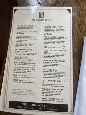 Menu photo 1 The Garrison House Niagara-on-the-Lake, ON Menu photo 1 The Garrison House Niagara-on-the-Lake, ON