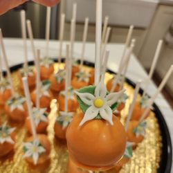 Baby Cakes Bakery - The are the orange blossoms and leaves Michelle created for my cake pop project.