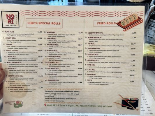 Menu photo 1 Nori Sushi & Hibachi Bryant, AR