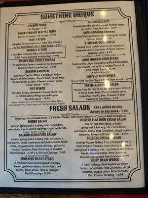 Menu photo 4 Joshua Tree Saloon Joshua Tree, CA