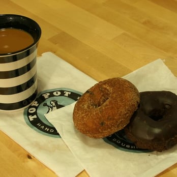 Top Pot Doughnuts - Cinnamon sugar blueberry and double trouble - Bakeries Near Me - Seattle, Washington