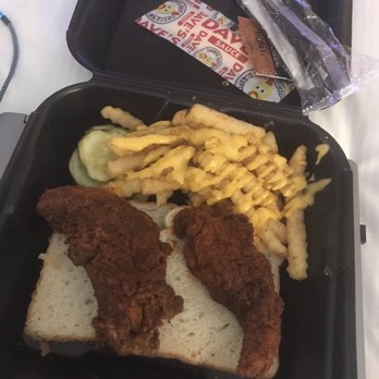 Dave's Hot Chicken - Waaaay too much seasoning on the chicken - Chicken Shop Near Me - Houston, Texas Dave's Hot Chicken - Waaaay too much seasoning on the chicken - Chicken Shop Near Me - Houston, Texas